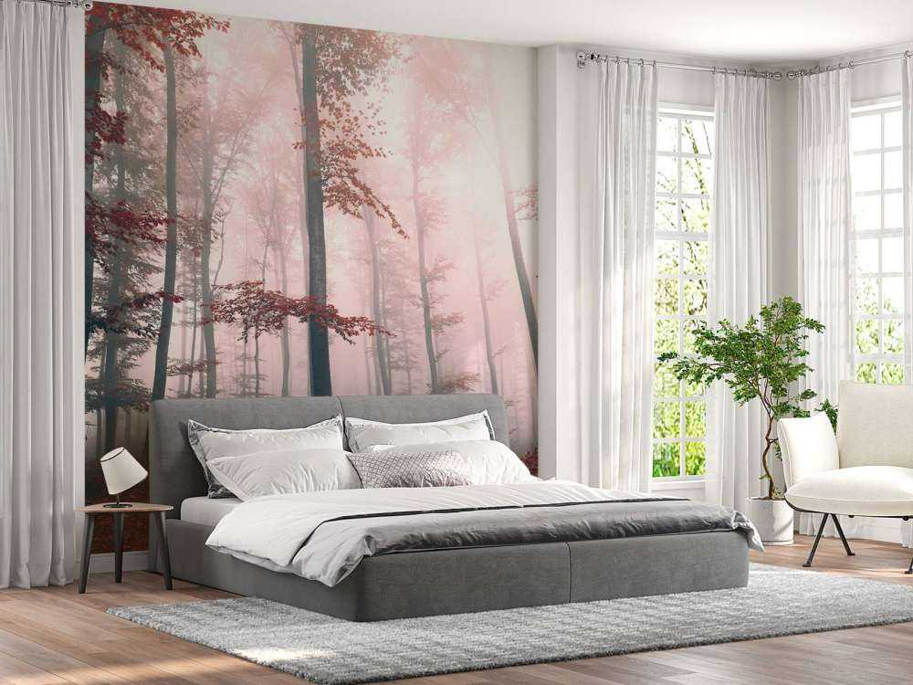 Red forest landscape