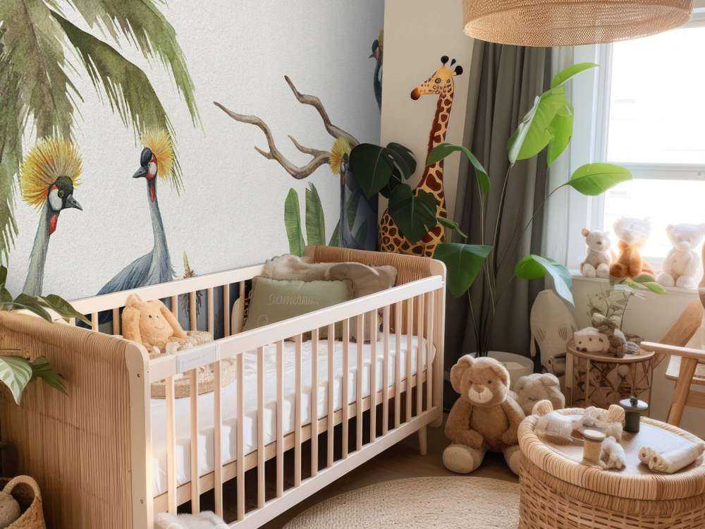 Jungle with cranes