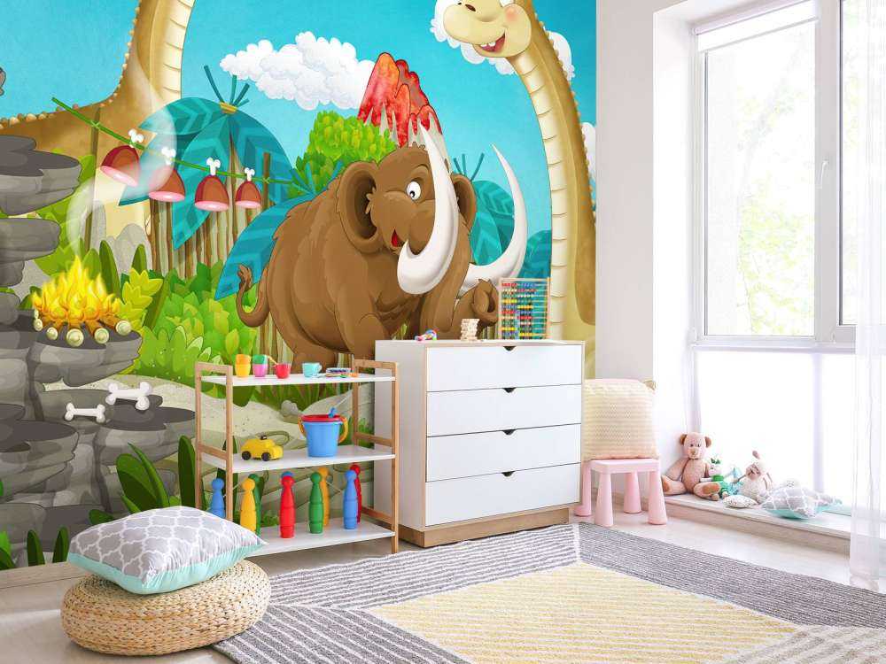 Dinosaur and a mammoth