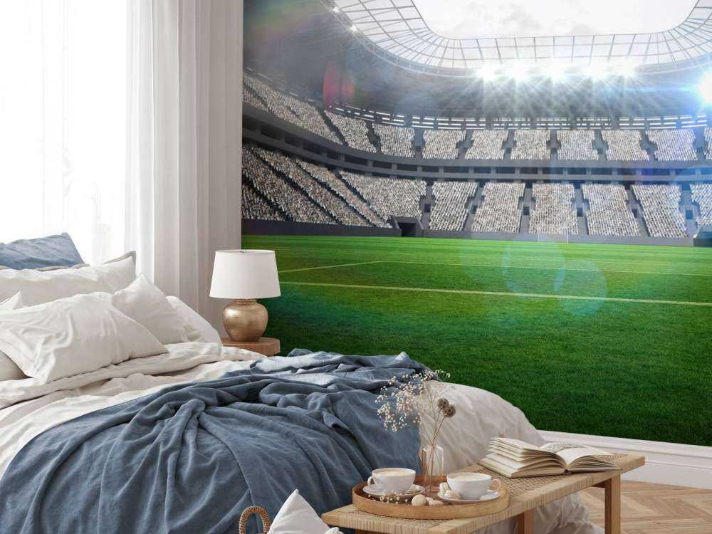 Stadium with an open roof