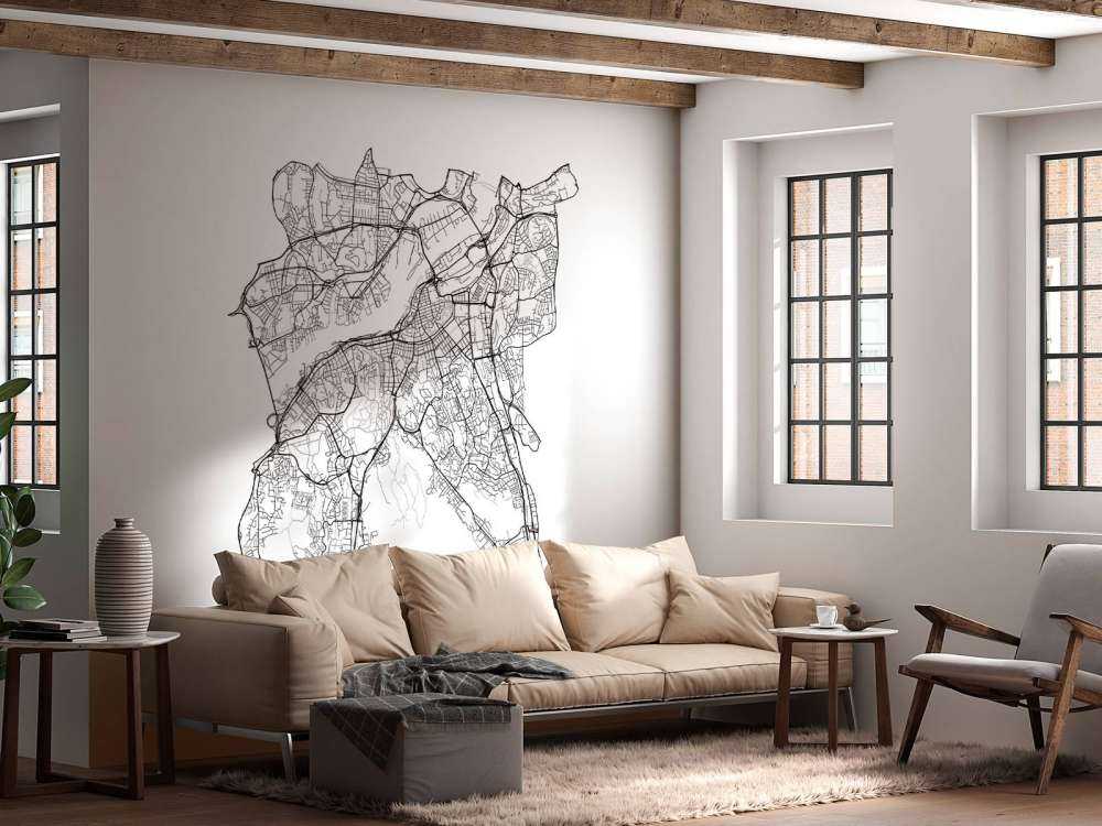 Plattegrond van Gotenburg, wit 