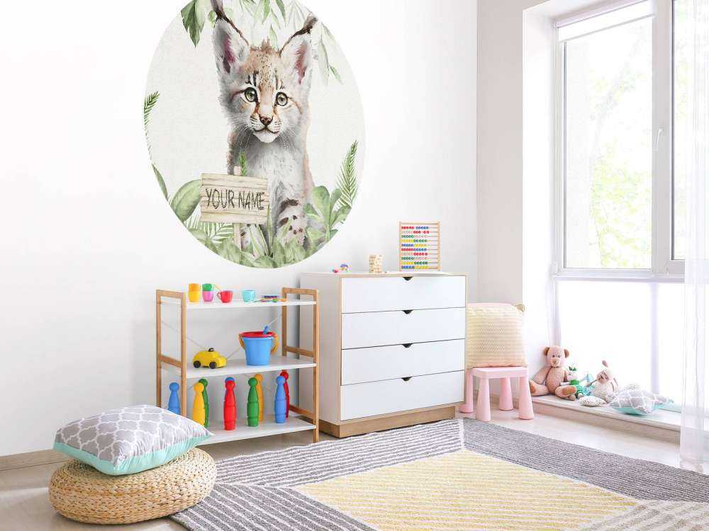 Baby lynx in the jungle