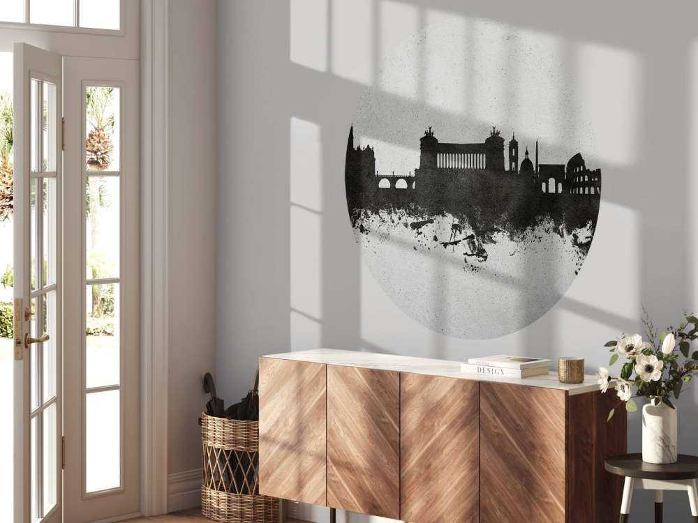 Watercolor skyline, Rome