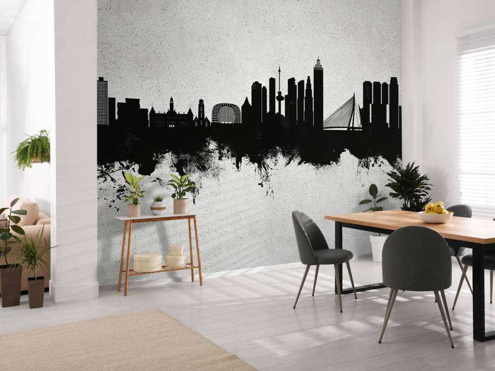 Watercolor skyline, Rotterdam