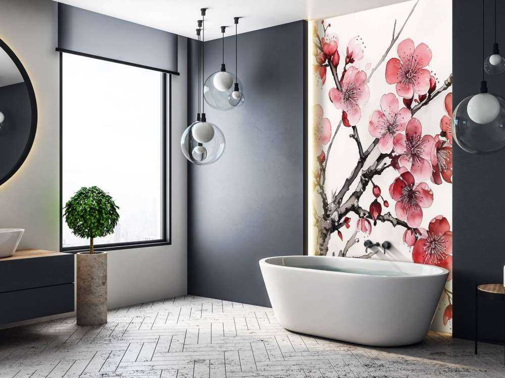 Ink Cherry Blossoms Branches #6