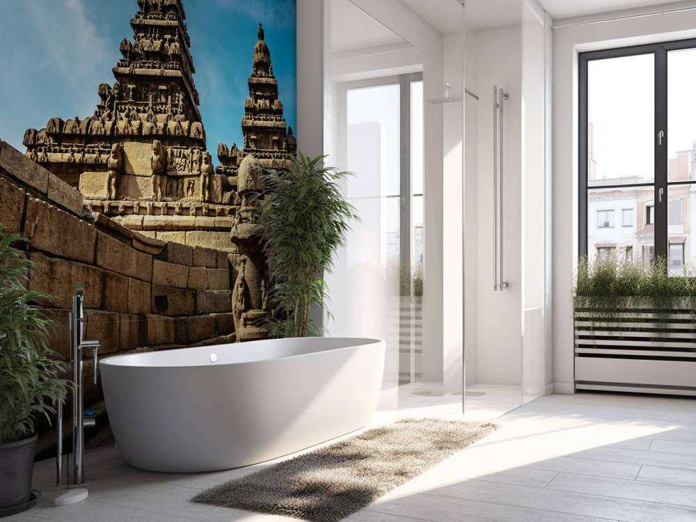 Tempels met blauwe lucht