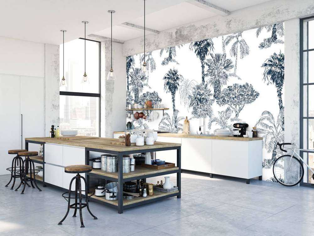 Tropical palms and trees