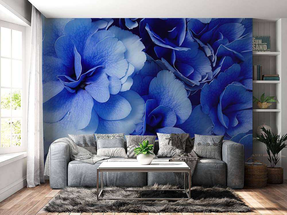 Close-up of blue hydrangeas