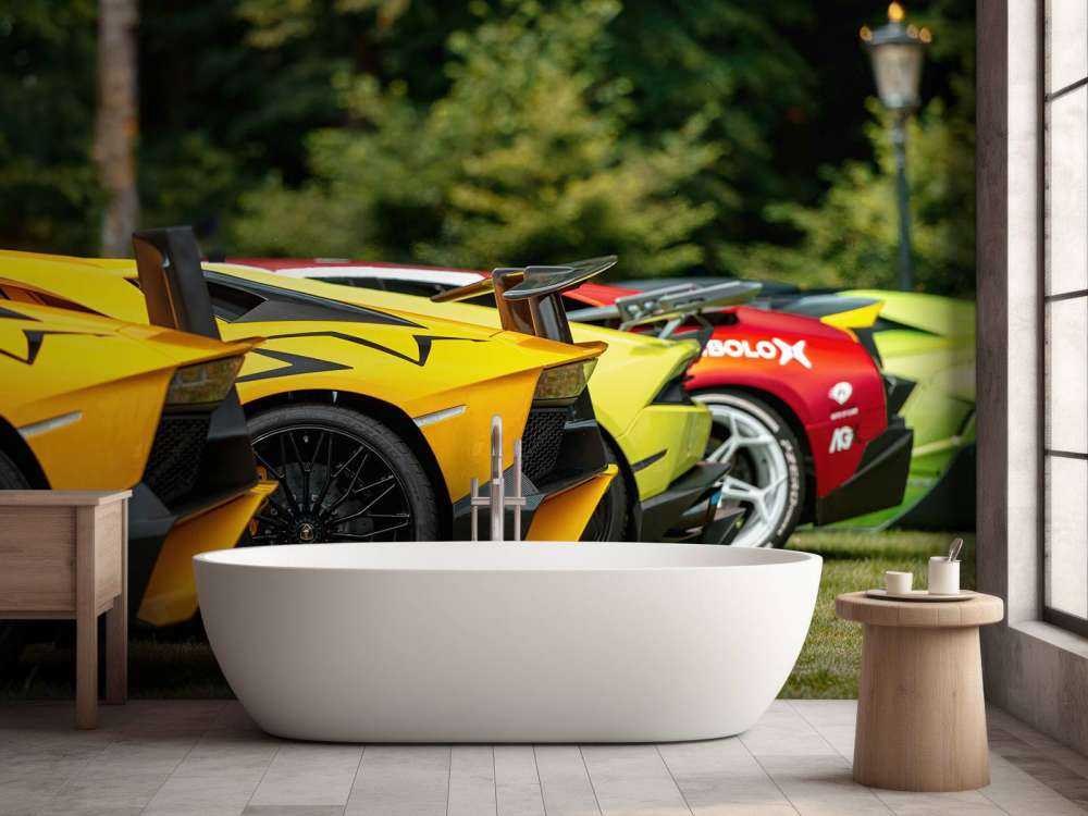 Supercar collection in nature