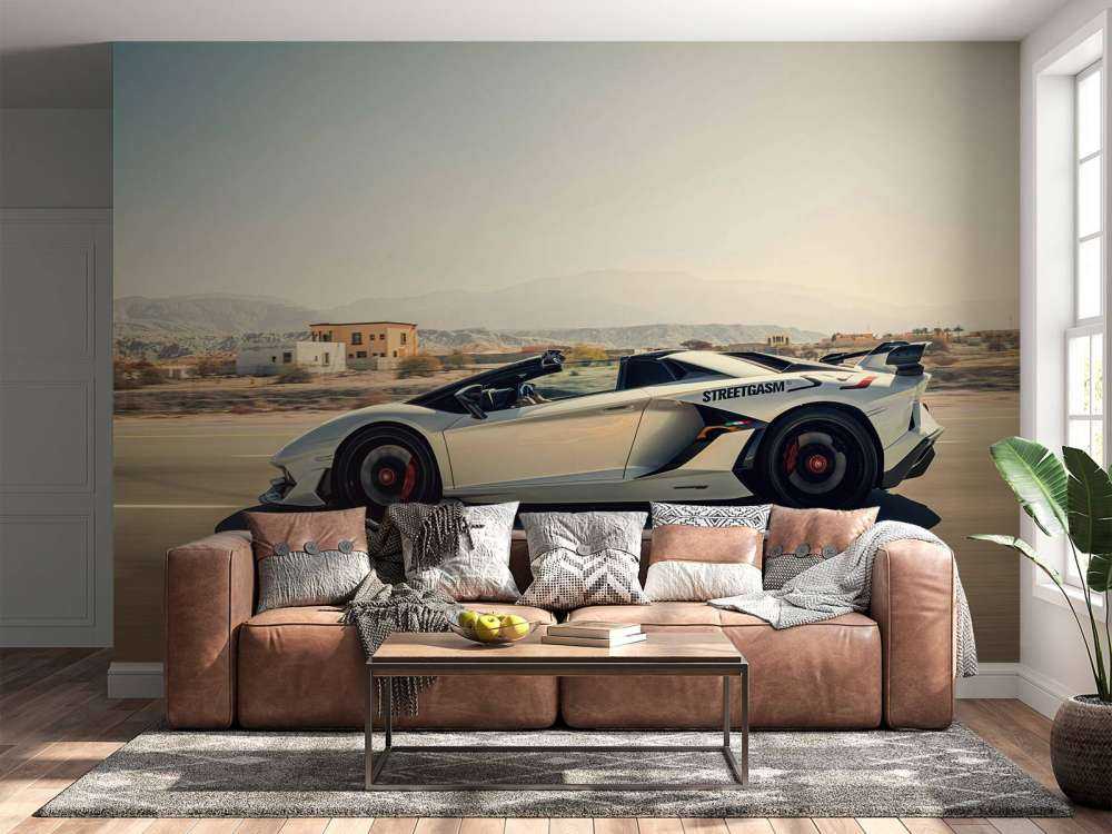 Lamborghini Aventador Roadster in the desert