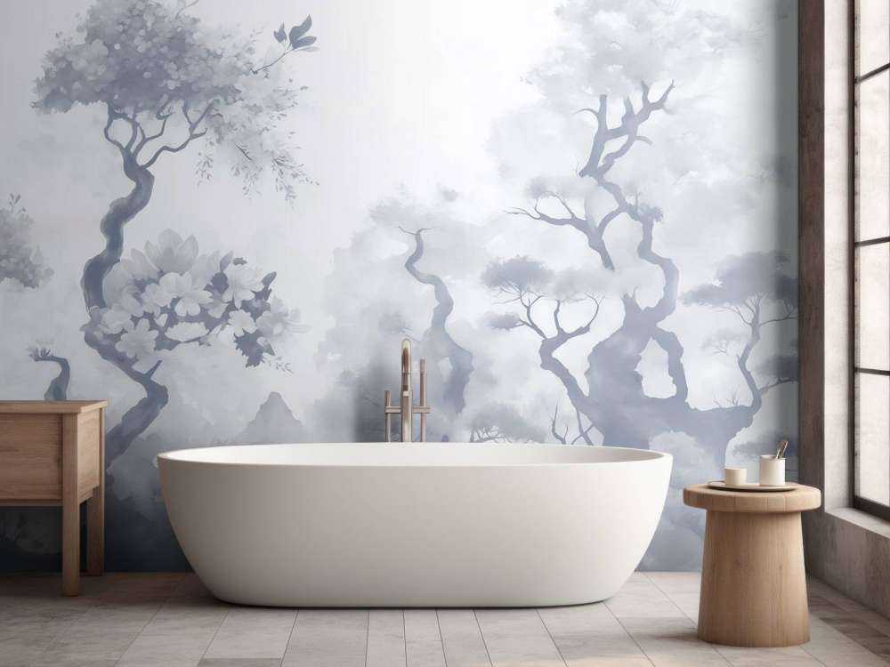 Blooming brown trees