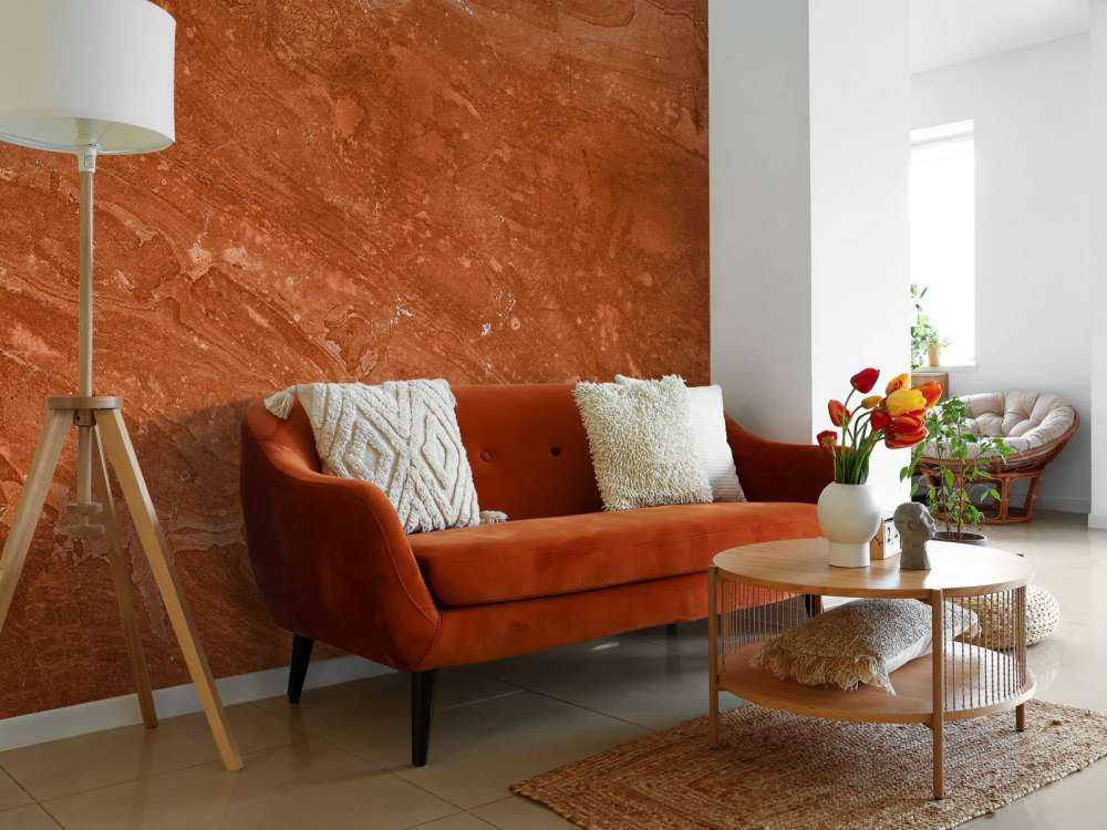 Terracotta marble with playful effect