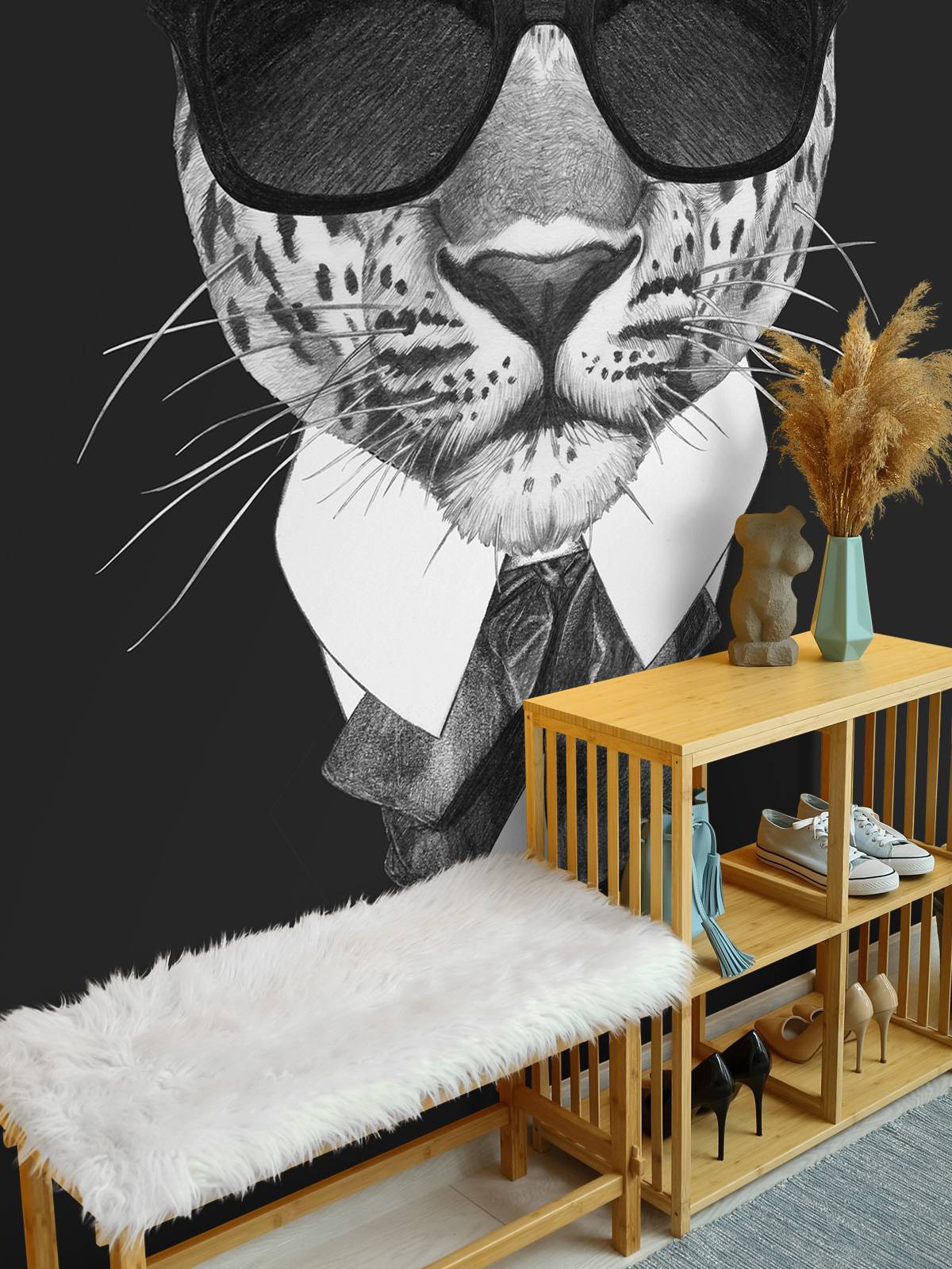 Leopard in suit