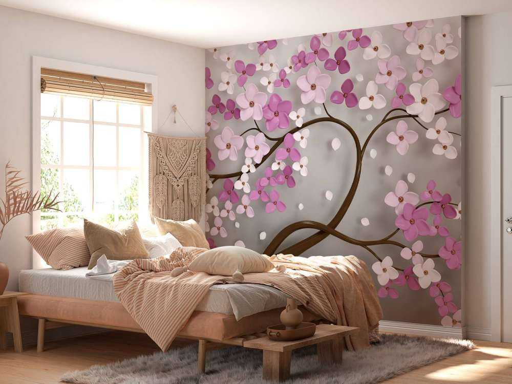 Tree with purple white flowers