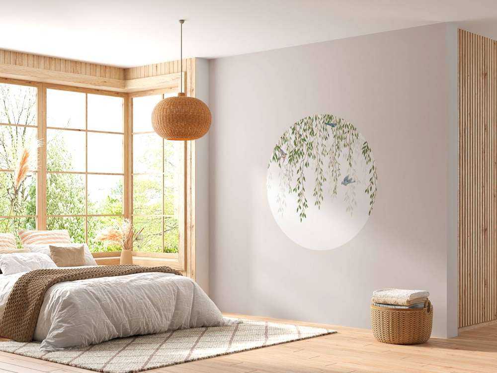 Hanging branches and birds