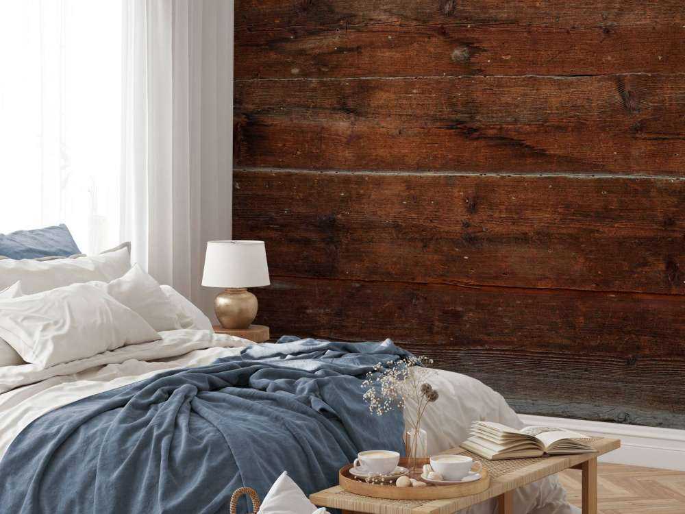 Various boards of dark wood