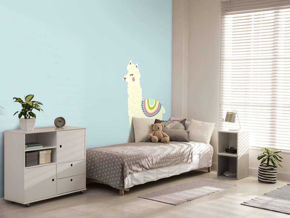 Alpaca design met een blauwe achtergrond