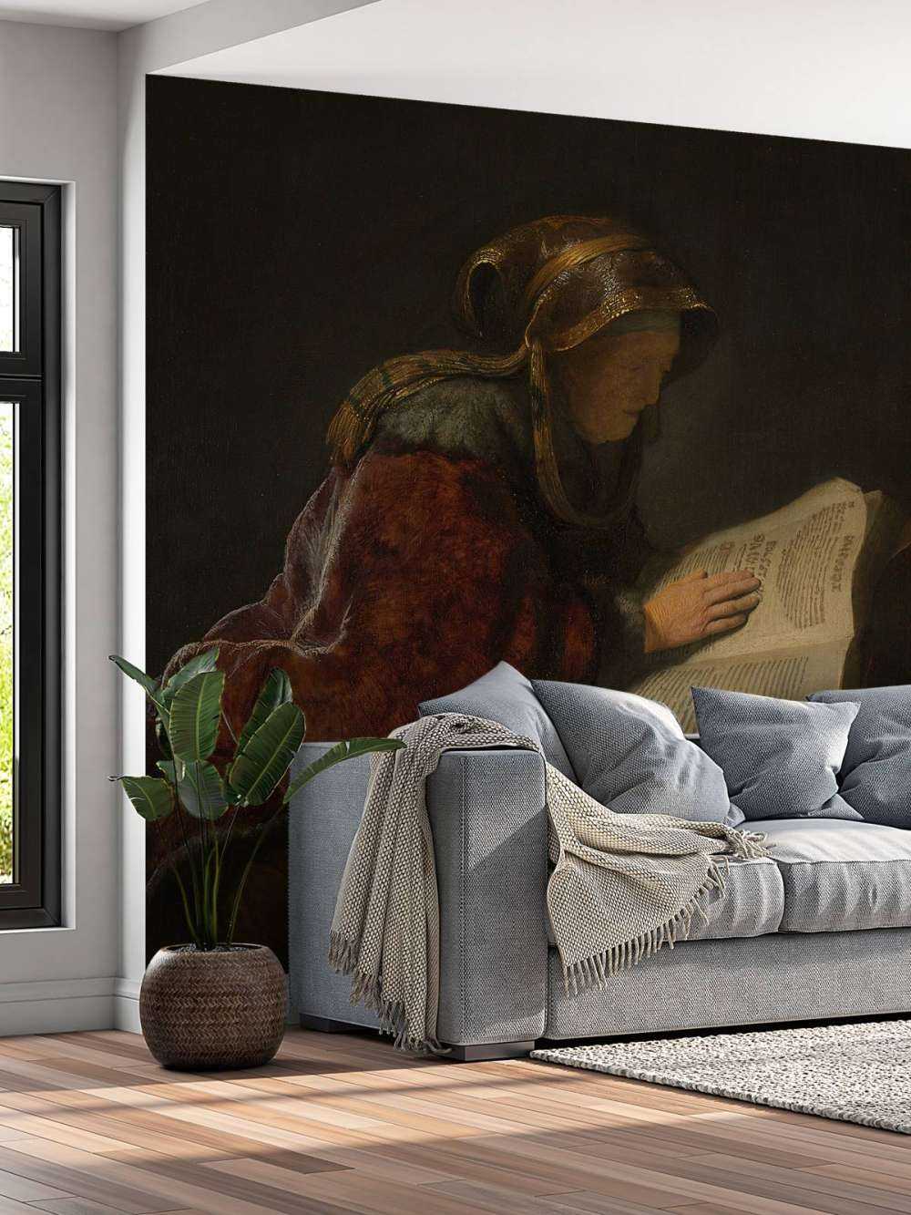 Oude lezende vrouw
