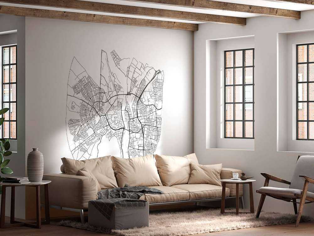 Plattegrond van Maastricht, wit