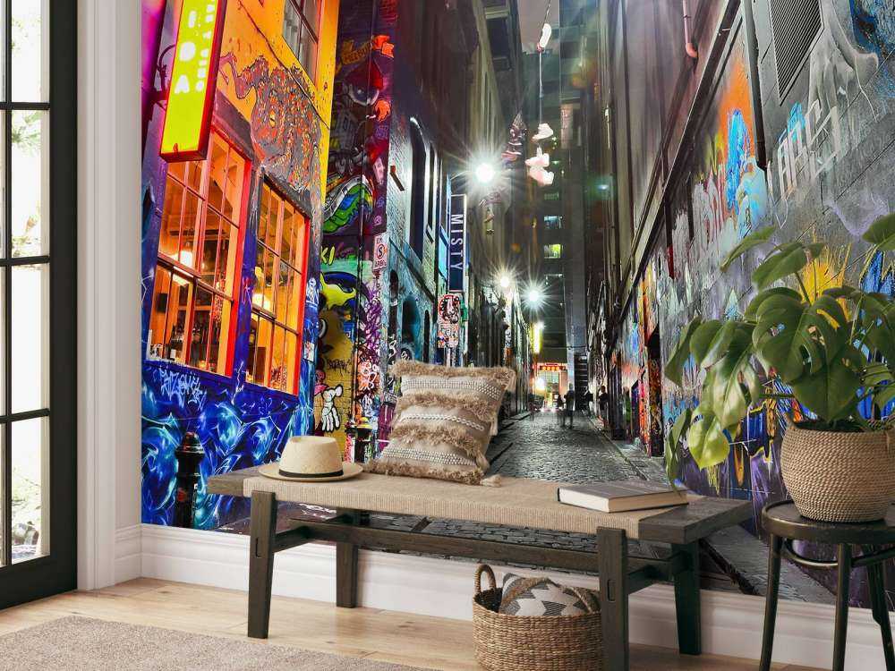 Street with graffiti