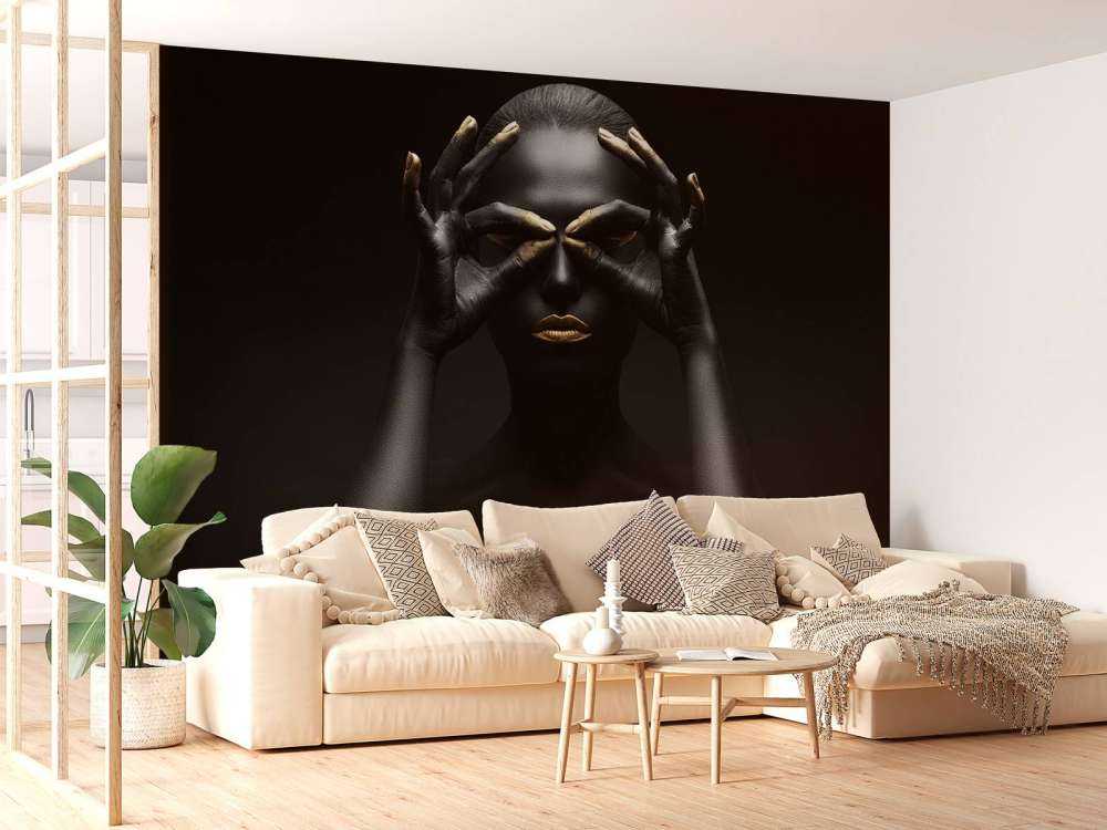 Black painted woman