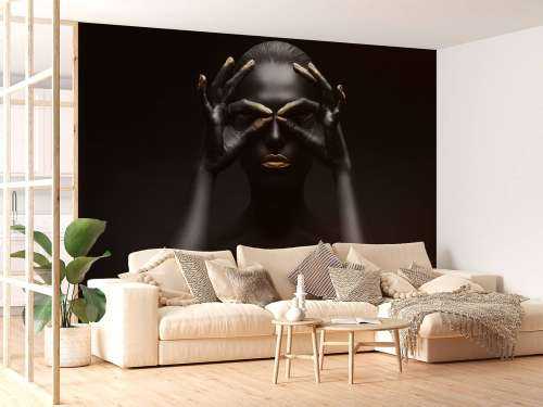 Black painted woman