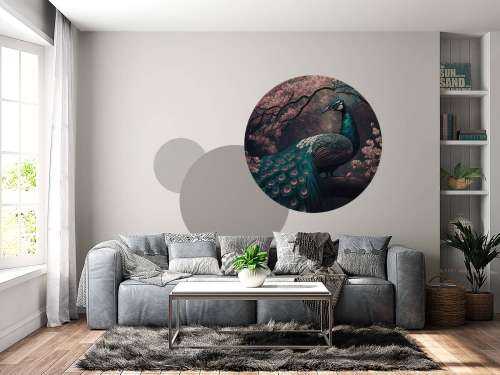 Peacock in Blossom Splendor