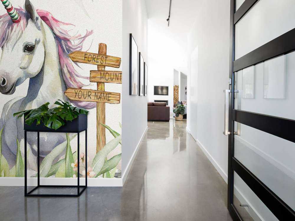 Baby unicorn with plants