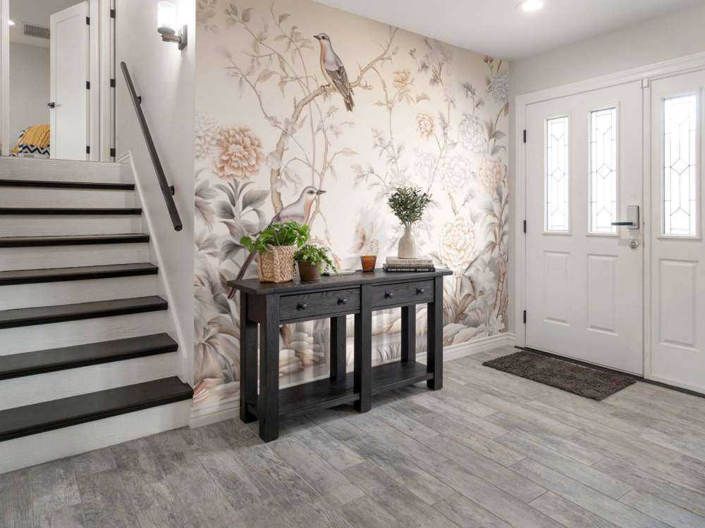 Drawn flower landscape