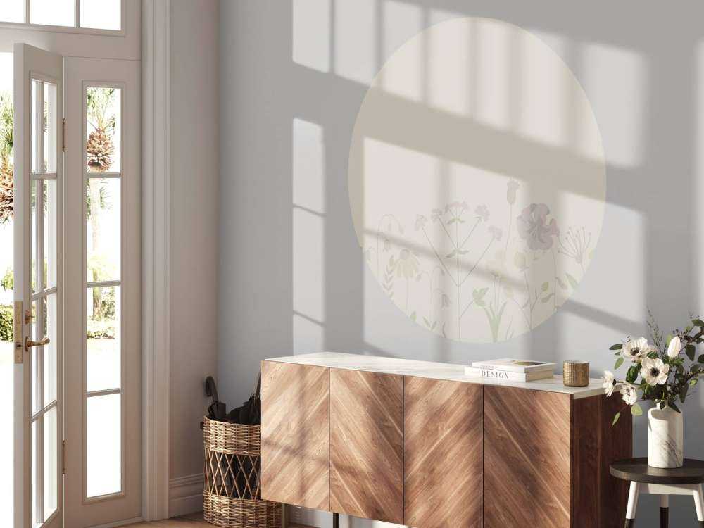 Field of flowers beige and old pink