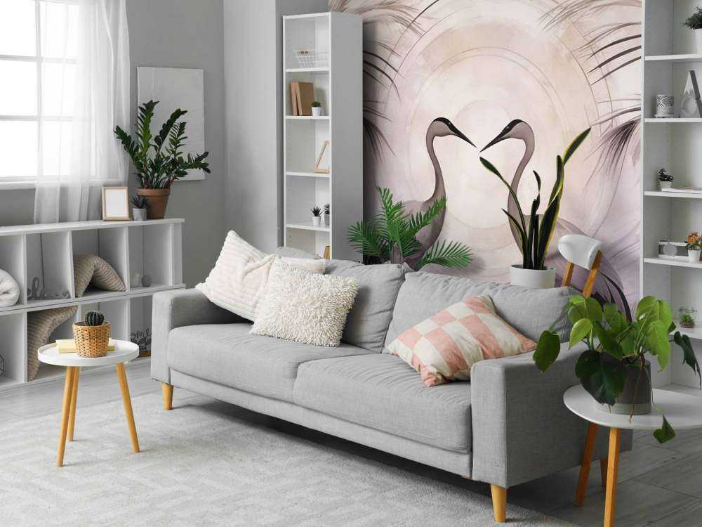 Cranes at Sunset Grey