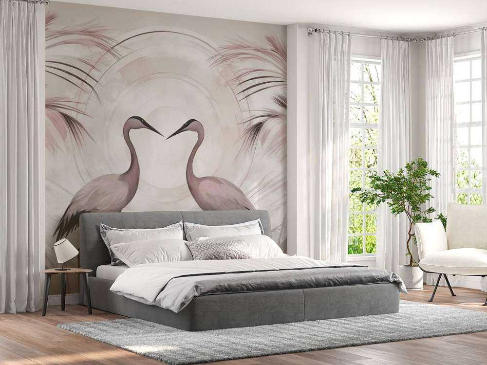 Cranes at Sunset Pink