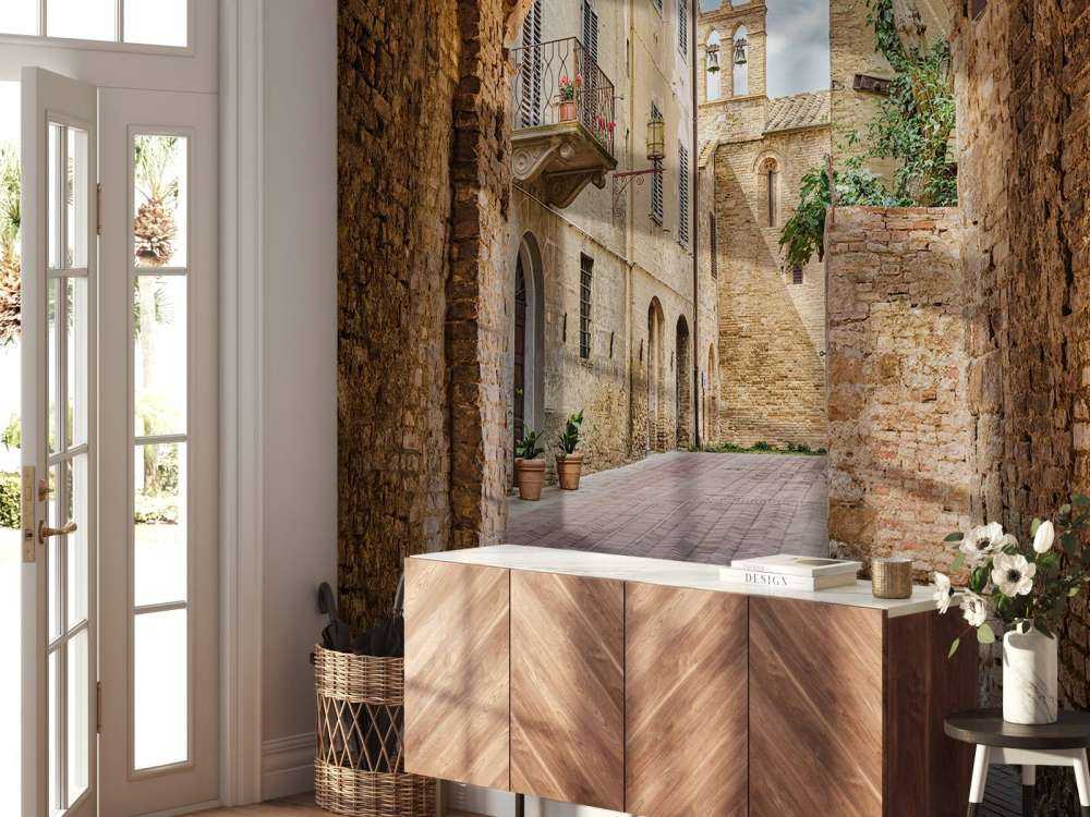 See-through street with arch