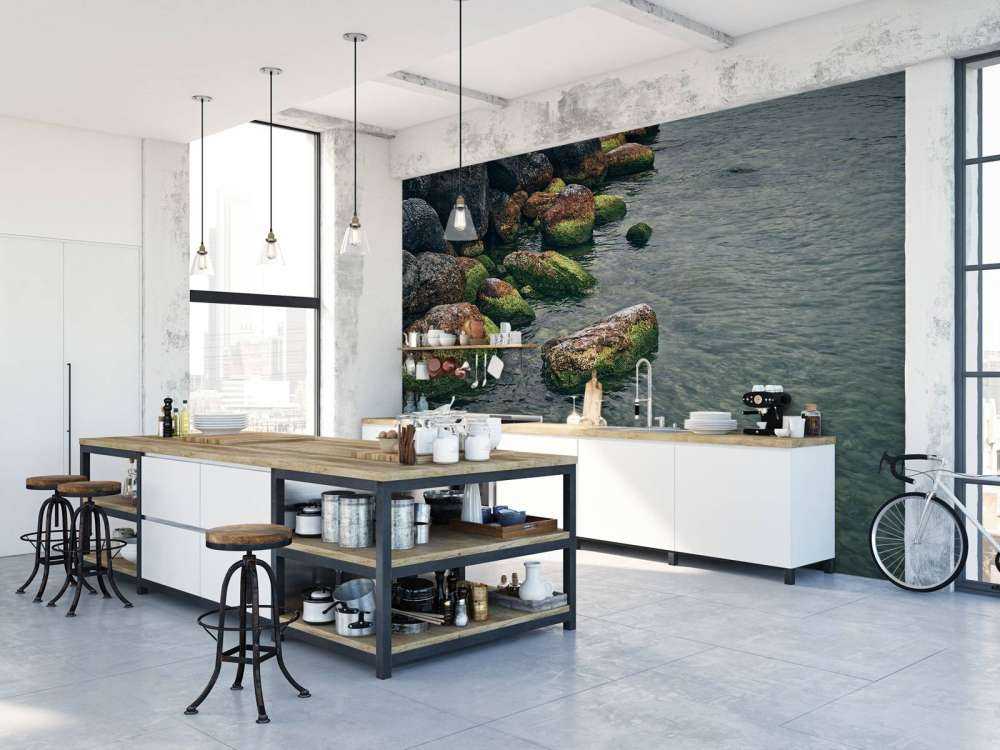 Rocks at mountain lake