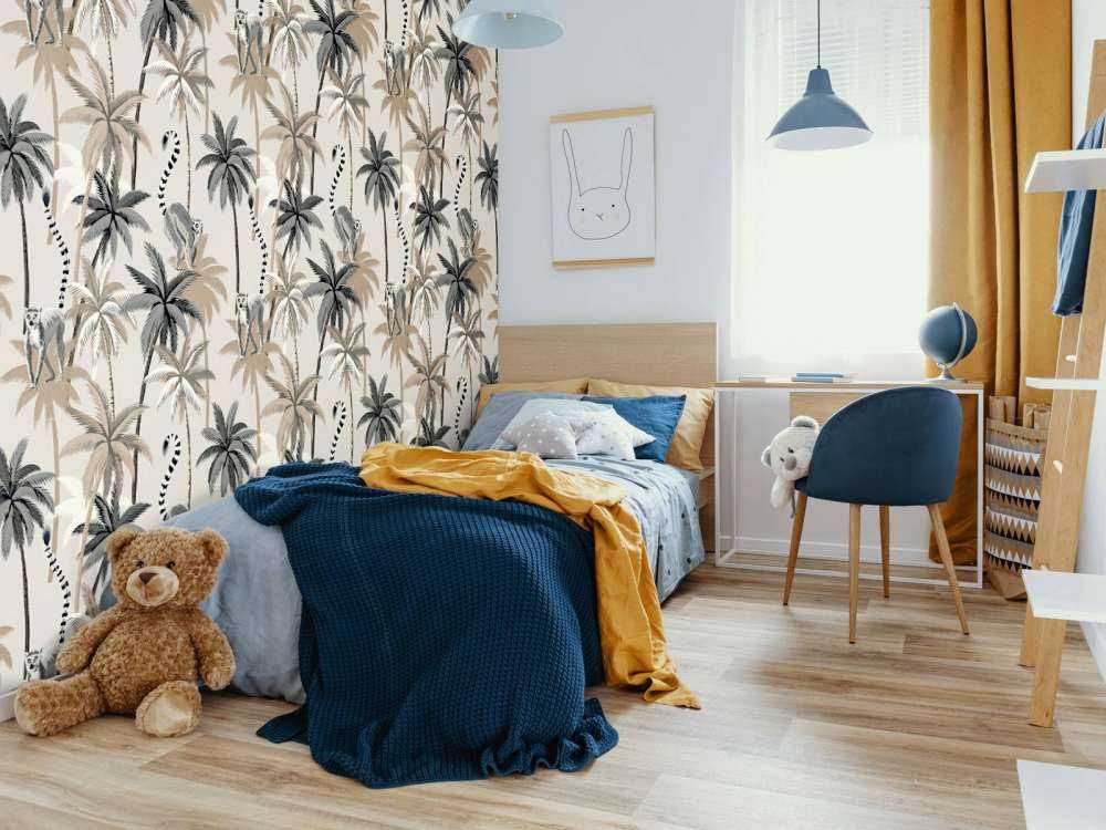 Ring-tailed lemurs in the trees