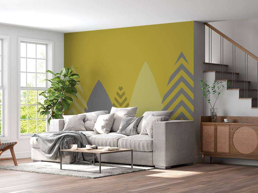 High mountains, yellow