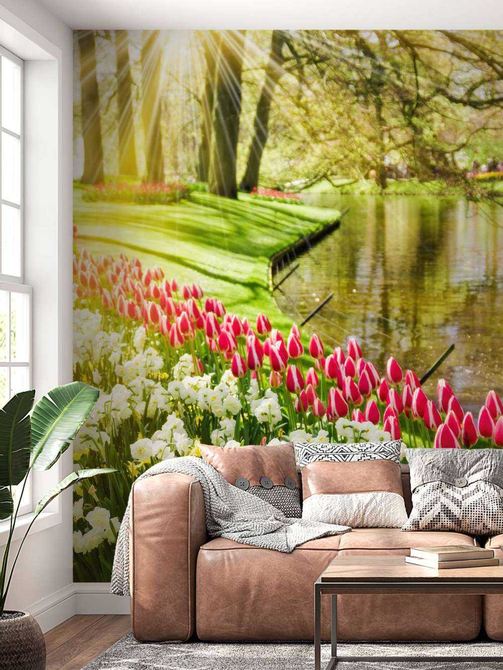 Flowers in a sunny park