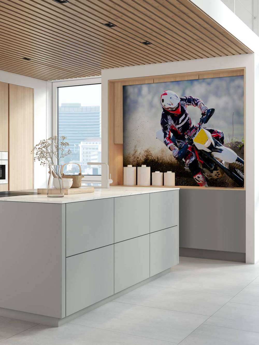 Cross bike in the bend