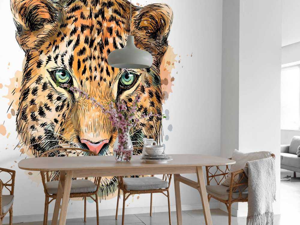 Luipaard van waterverf