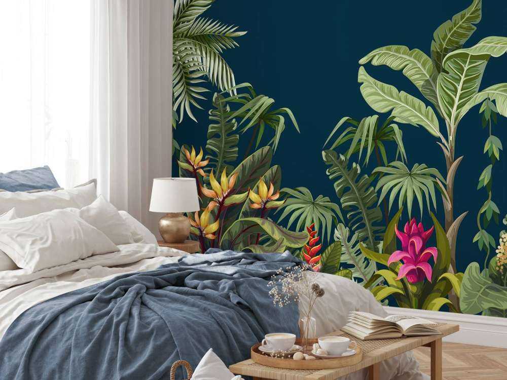 Jungle flowers and trees