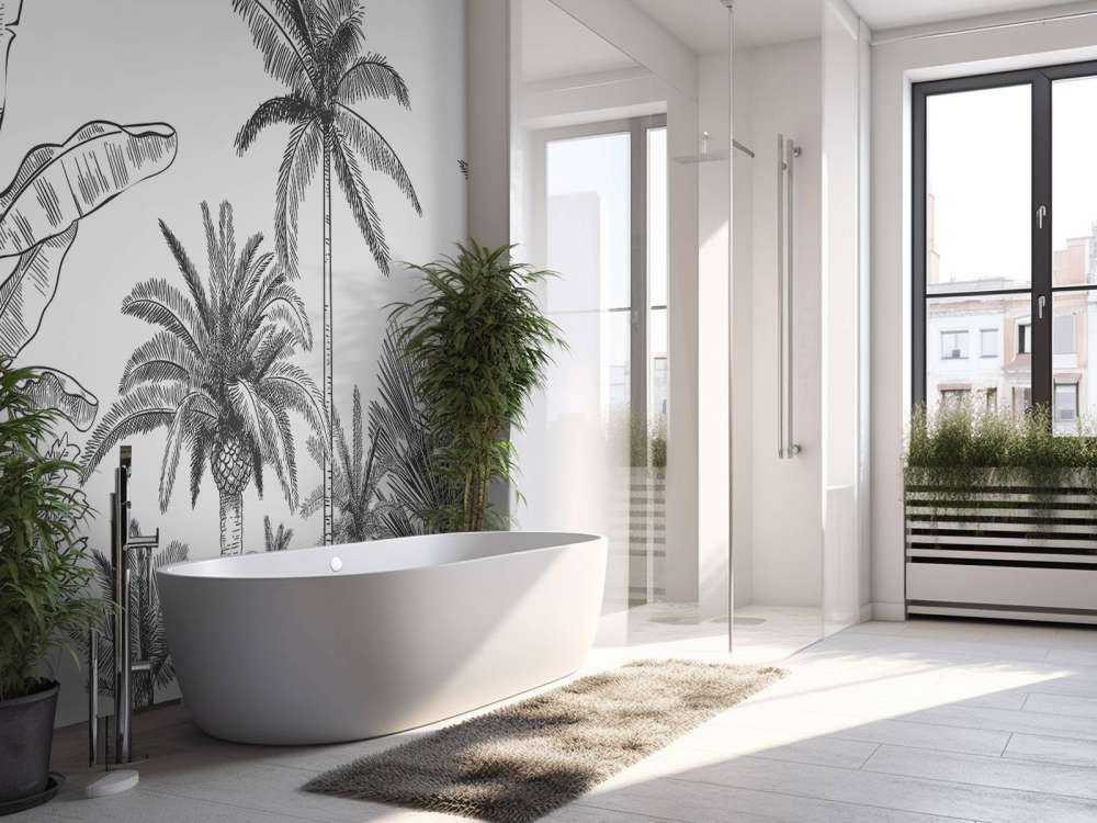 Drawn palm trees