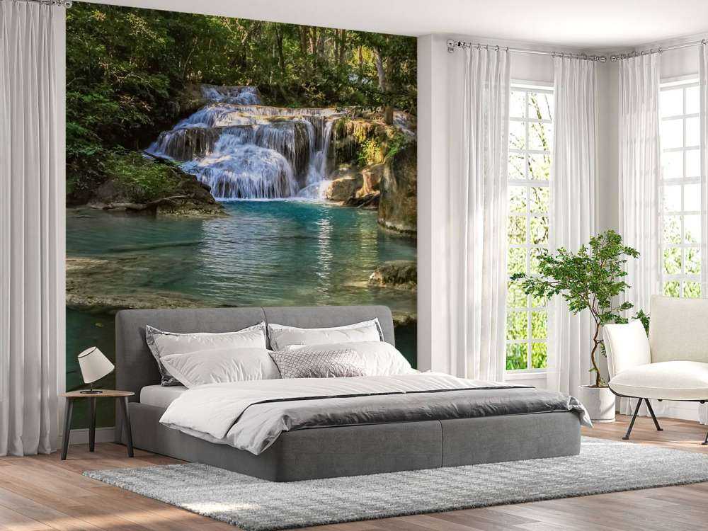 Fishing at a waterfall