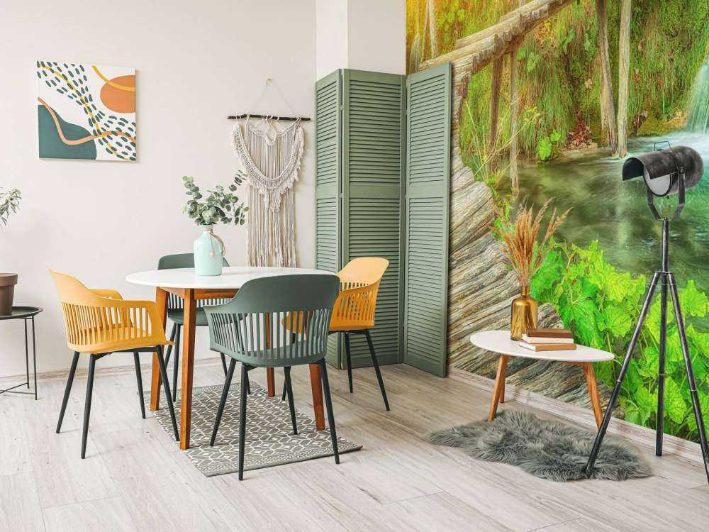 Wooden bridge with sunlight