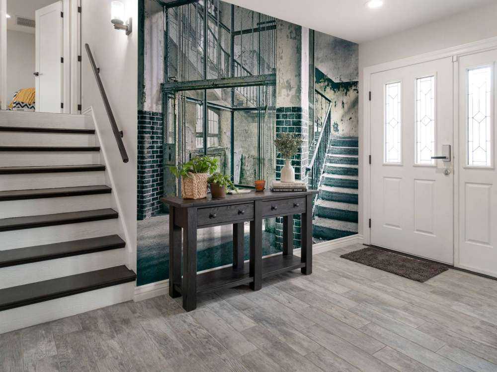 Old stairs and lift shaft