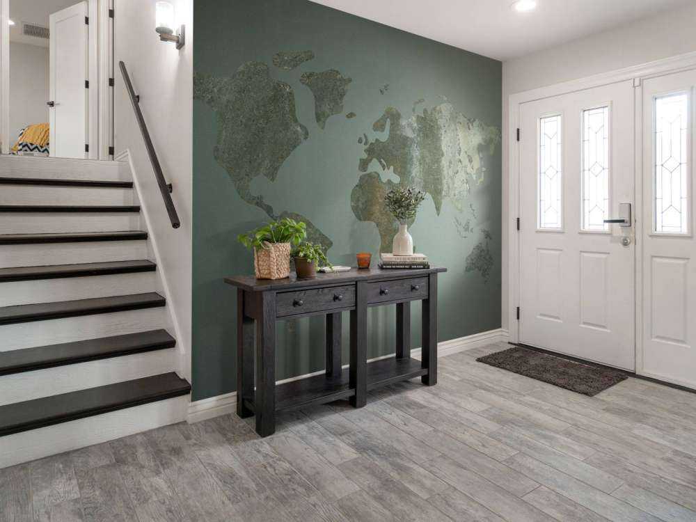 Green world map with structure