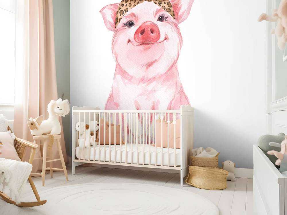 Funny little pig with a bandana