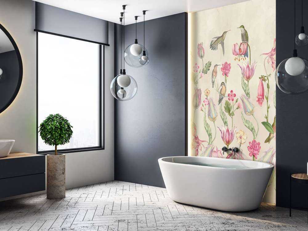 Spring Hummingbird Symphony - Blush Cream Elegance