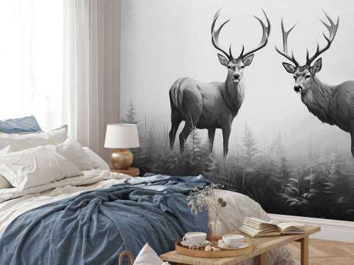 Foggy Forest Deer Symmetry