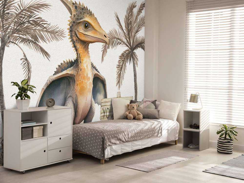 Baby pteranodon in the taupe jungle