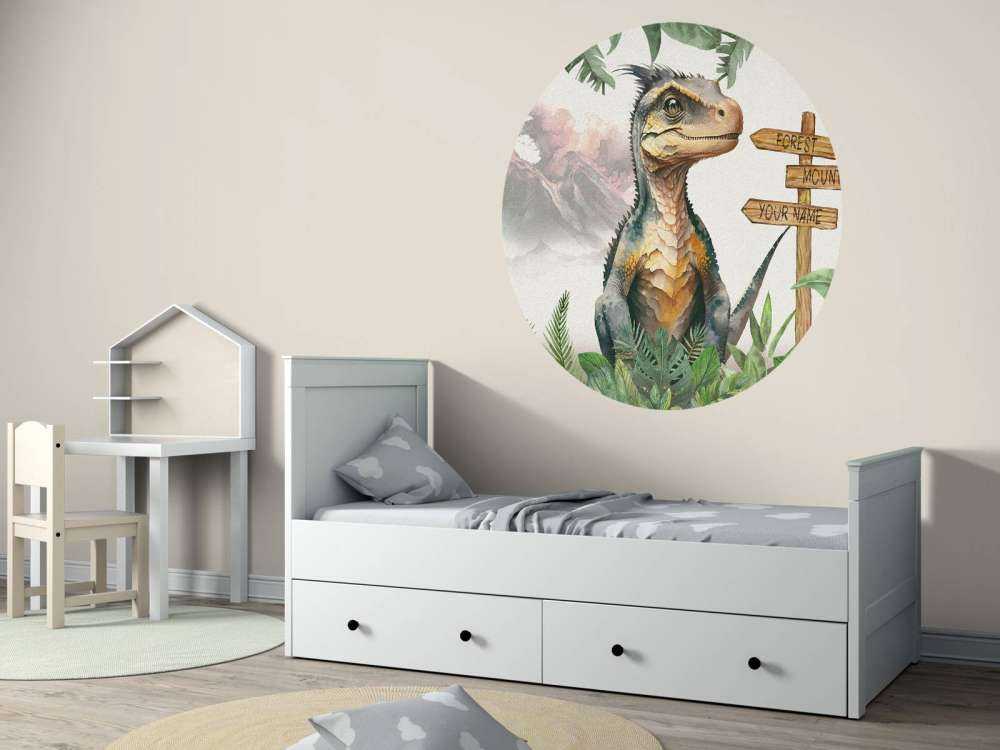 Baby velociraptor in the jungle